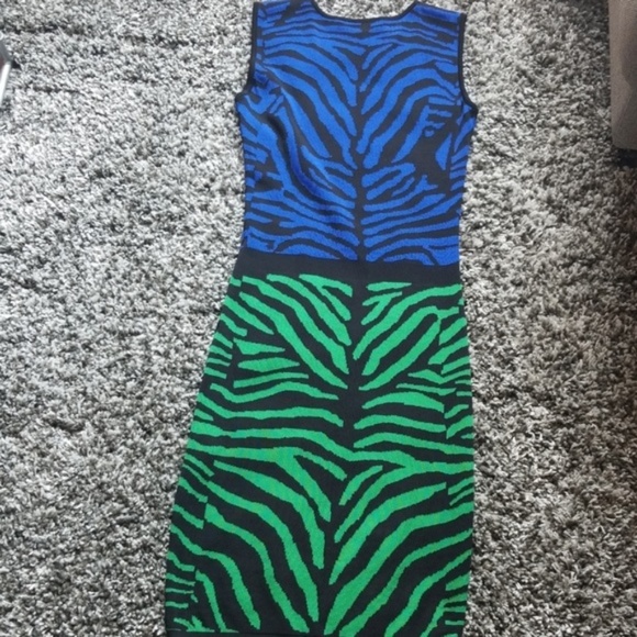 Azim blue and Green Bodycon Dress sz Small - Picture 5 of 5